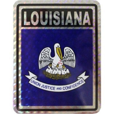 LOUISIANA  PRISMATIC FLAG STICKER - NEW - FREE SHIPPING
