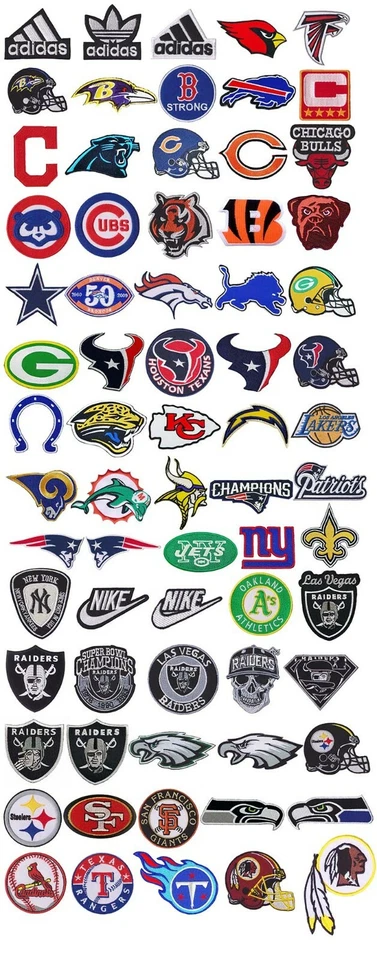 Iron on Patch Football Basketball Baseball Hockey Sport Logo Random Wholesale - Image 2 of 4