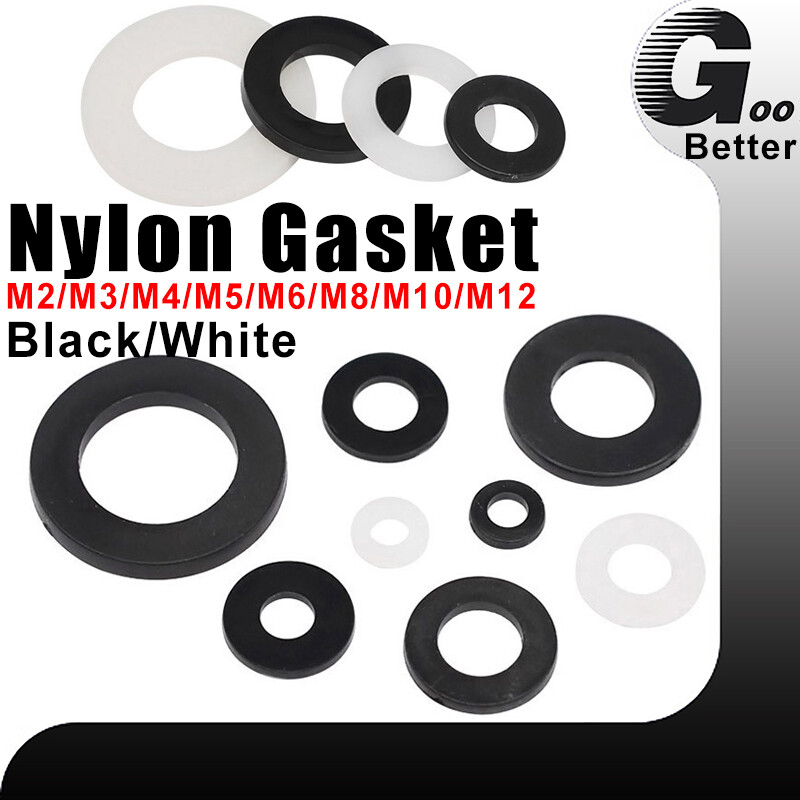 Nylon Flat Washers Nylon Rubber Rings Plain Repair Gasket Assortment M2/M3~M12