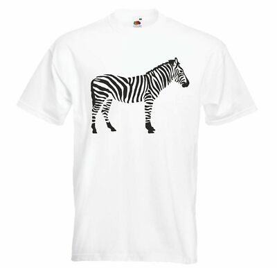 T-Shirt ZEBRA ZEBRASTREIFEN - ZEBRASTREIFEN - ELEFANT - TIGER - LÖWE in Weiß