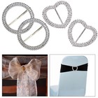 Plastic Diamante Round & Heart Shape Buckle for Christmas Decoration Event Decor