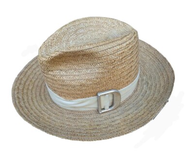 VinTagE DOBBS GIOVANNI MILANO Straw Fedora Hat Size 6 7/8  display picture 1
