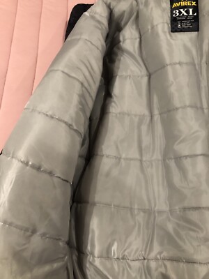 Vintage Avirex Winter Jacket Coat Quilted Size 3XL Black Hip