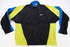 Rare VTG NIKE Spell Out Swoosh Color Block Windbreaker Jacket 80s 90s Black XL