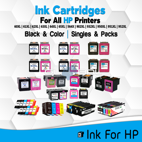Ink Cartridge Fits HP Printer Black 