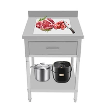 24"x24" Stainless Steel Kitchen Restaurant Work Prep Table w/ Drawer 300kg Load