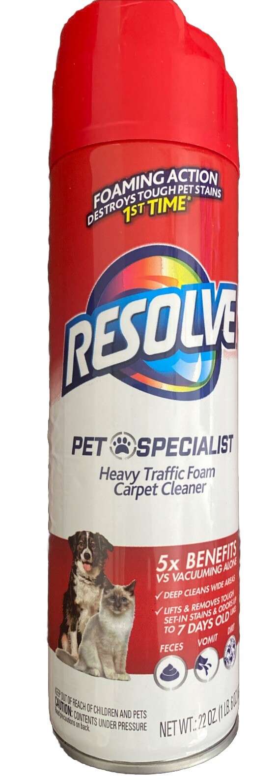 Resolve Heavy Traffic Foam Carpet Cleaner 5x BENEFIT Destroys TOUGH PET STAINS