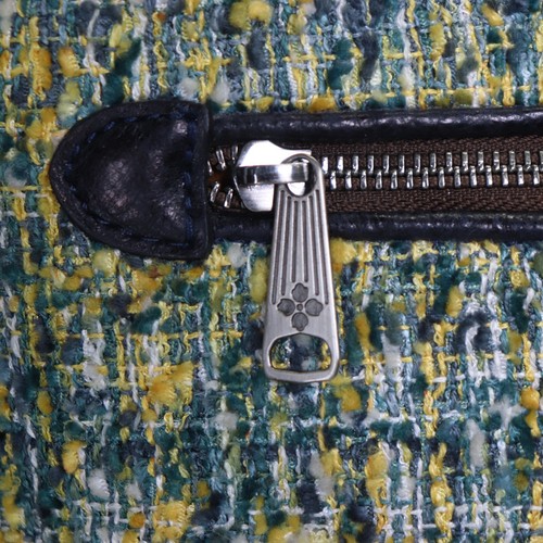 Patricia Nash Leather Boucle Handbag Blue Green Black Tweed Crossbody Purse Bag - Picture 7 of 22