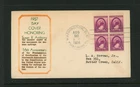 1936 FDC USA Scott # 784-59 Unknown Cachet VF Cover Susan B. Anthony Stamps