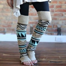 Lady Winter Boho Leg Warmer Faux Wool Thick Sock Cover Bohemian Boot Cuffs Soft
