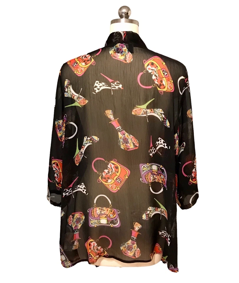 Slinky Brand Transparente Artístico Kimono Topper Novedad Perfume Tacones Mujer’s Talla L Foto 3 de 4