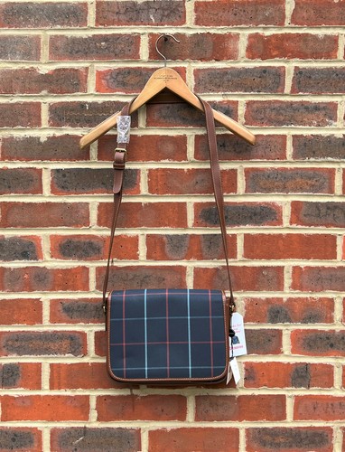 New Burberry Vintage Ladies PVC Leather Tartan check Shoulder Bag Blue Factory - Picture 4 of 12