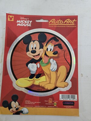 Disney Chroma Graphics Auto Art Mickey Mouse and Pluto Decal. 5 Inch.