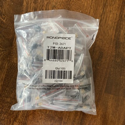 100 Individual Monoprice pid 2671 T2M-adapters Sold As Lot New In Original Packs