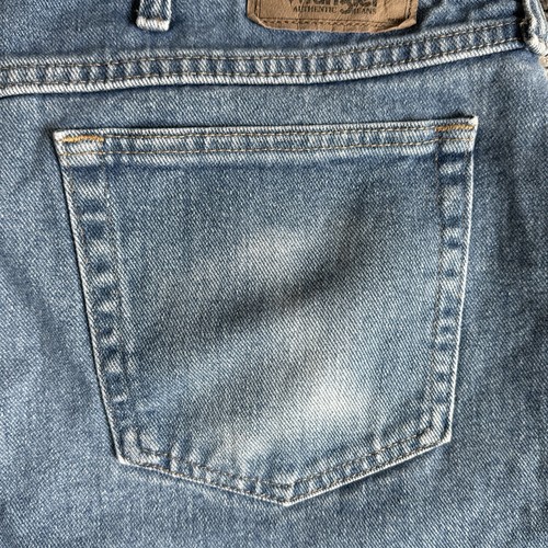 Vintage Rugged Wear Wrangler Shorts Herren 40 blau Denim weit locker Jorts 90’s - Bild 6 von 7