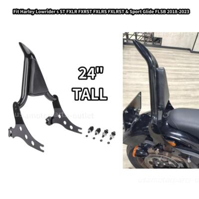 For Harley Softail 2018+ Sport Glide Low Rider S Backrest Sissy Bar 24'' - Black