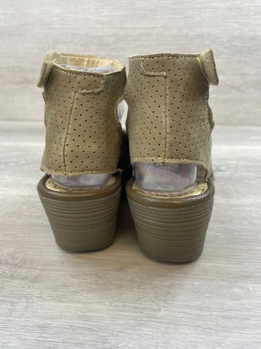 Fly London Yala Damen-Sandale Fersenriemen Keilabsatz perforiertes Leder US 6,5 braun - Bild 4 von 11