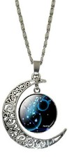 1 Aquarius Horoscope Moon Crescent Necklace 1