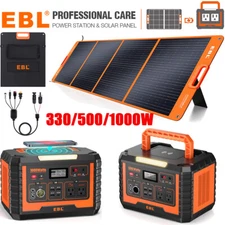 New EBL Power Station 500/1000W Solar Generator / 200W Portable Solar Panel