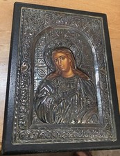 Antica icona greca bizantina di Gesù Cristo argento 950 proof