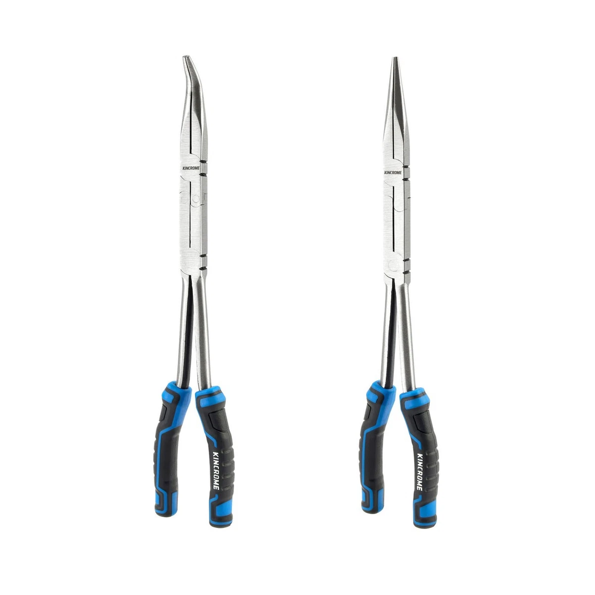 Kincrome 2PC 325 mm Extra‑Long Reach Plier Set Straight 45° Bent Tip Plier K4258