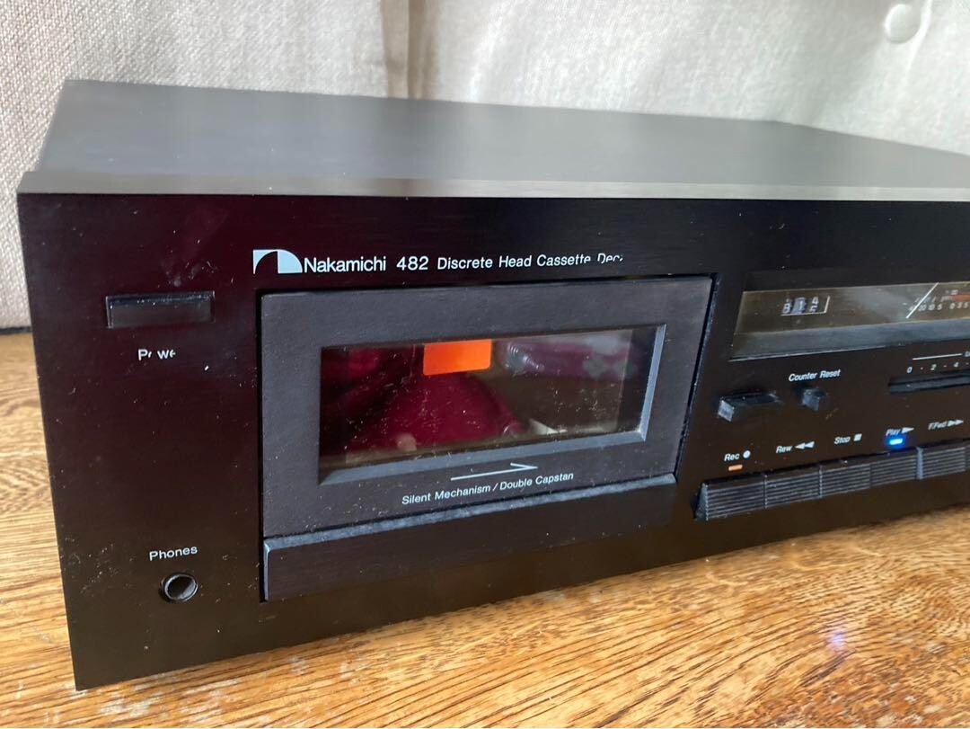 ナカミチ　高級3ヘッド　カセットデッキ482 ブラック Nakamichi 482 3-head cassette Deck Precise recording with