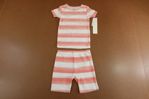 Carters Toddler Girl 5T Snug Pink Striped Cotton 2 Piece Pajama Short Set New - Picture 1 of 4