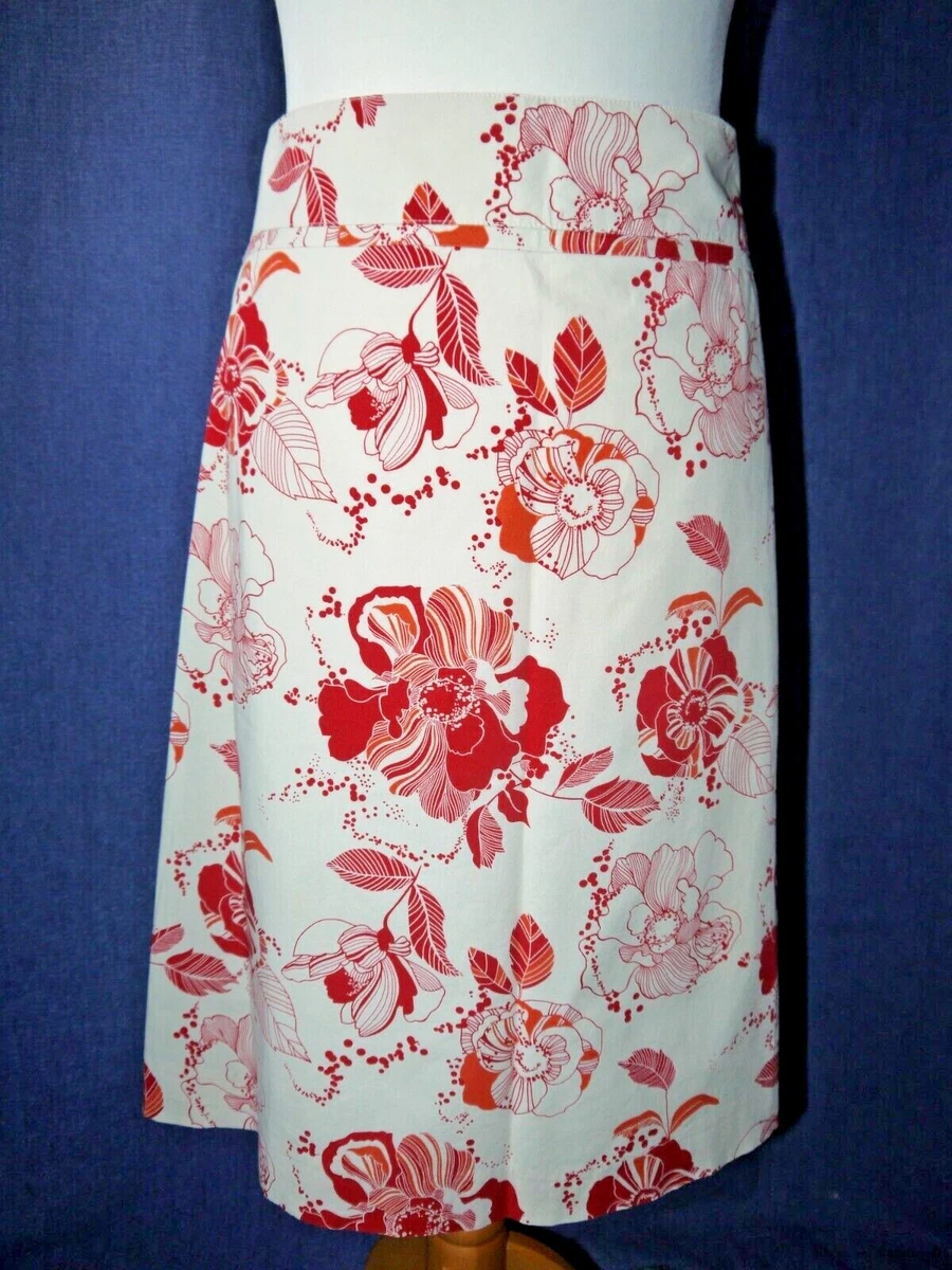 H&m red 2025 floral skirt