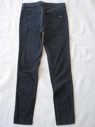 rag + bone Skinny Leggings Ankle Jeans Women Sz 26 Black Twill w Stretch - Picture 4 of 9