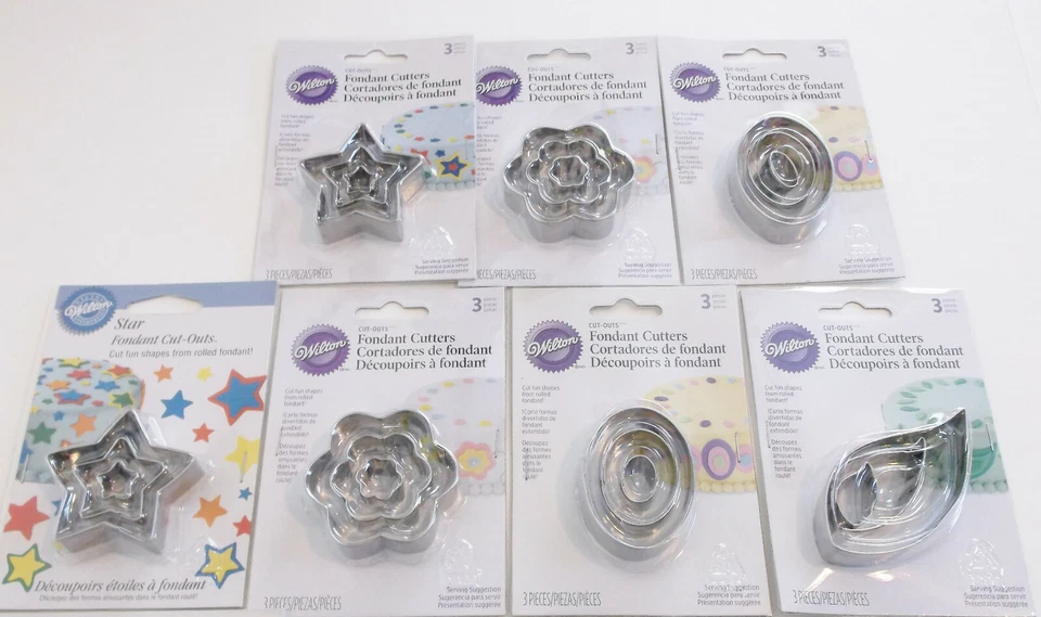 Lote de 34 cortadores de fondant Wilton decoración de pasteles galletas arcilla arte artesanal Foto 3 de 4