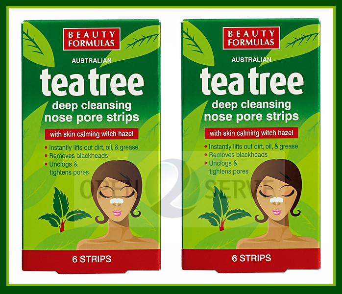 2x Tea Tree Nose Pore Strips- Removes Blackheads | Unclog Pores - 6 Strips