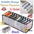 11 Grids Foldable Underwear Storage Box Compartment Organizer Drawer Bra Socks..