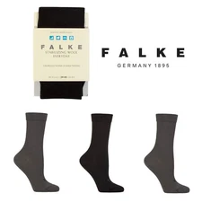 Womens Socks FALKE Everyday Stabilizing Wool in 4 Sizes Black Blue Grey - 1 Pair