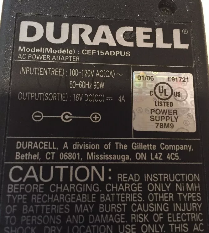 Genuine Duracell CEF15ADPUS AC Adapter Power Supply 16V 4A - Image 3 of 3