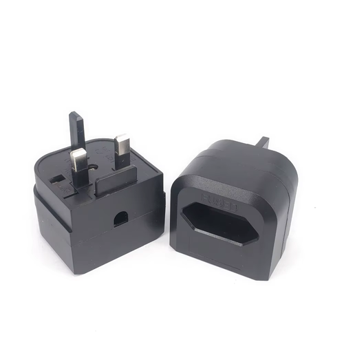 Adaptor EU 2 Pin to UK 3 Pin Converter Plug Fused Screw Secured Mains - Black UK - Picture 4 of 5