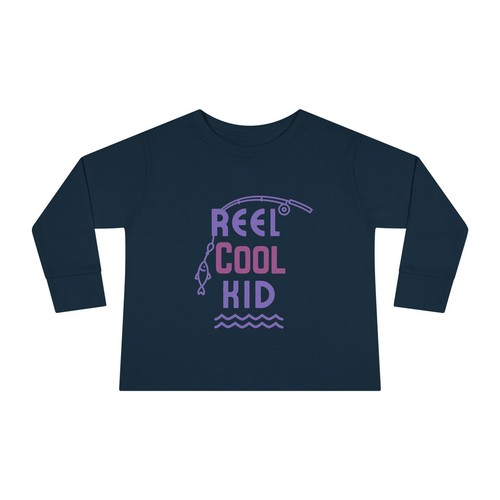 Reel Cool Kid Toddler Long Sleeve Tee, Fishing Gift, Childrens Fishing Shirt, - Picture 18 of 25
