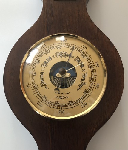 Vintage Banjo Barometer Italy 62cm Length Thermometer & Hygrometer - Brand Sati - Picture 3 of 24