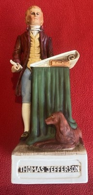 Vintage 1970s McCormick Thomas Jefferson Whiskey Decanter Empty Porcelain Dog