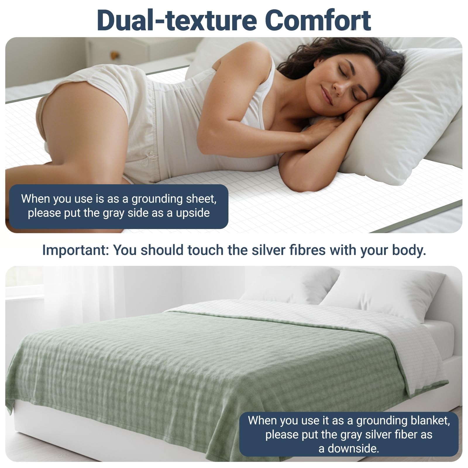 Grounding Blanket Grounding Sheets Queen, Grounding Throw for Improved Sleep, Re