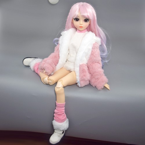 60cm Height Girl Doll with Clothes Shoes Curly Hair Wig Full Set BJD Toy Gift - Picture 14 of 20