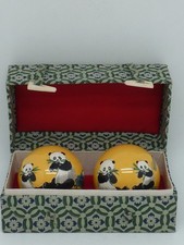 ANCIEN BIBELOT boules Chinoises relaxante anti stress musicale à décor de panda