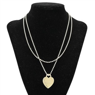TIFFANY & CO. RETURN TO TIFFANY BEAD HEART PENDANT NECKLACE STERLING SILVER