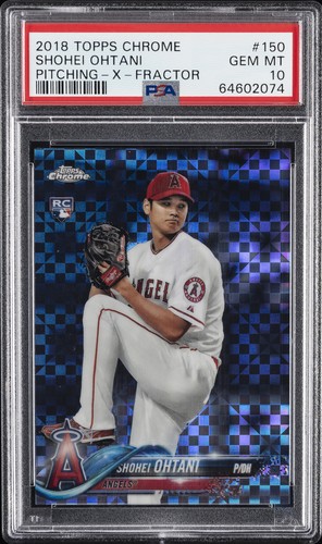 2018 TOPPS CHROME X-FRACTOR #150 SHOHEI OHTANI ROOKIE RC PSA 10