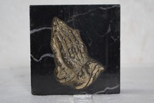 Praying Hands possible black marble paperweight paper weight