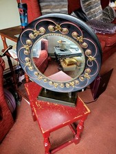 VTG/RETRO Metal Convex Mirror .(with Design) Heavy Free Standing.