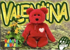 1999 Valentina the Bear 151 Series 3 2nd Edition TY Beanie Baby Trading Card 