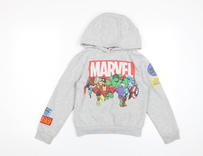 Grauer Pullover Hoodie Jungen UK-Größe 9-10 Jahre Marvel