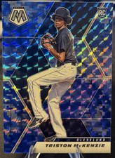 2021 Panini Mosaic - Rookie Triston McKenzie #276 Blue Camo Mosaic Prizm (RC)