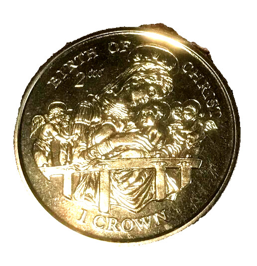 elf  IOM Isle of Man 1 Crown 1997  Madonna Birth of Christ