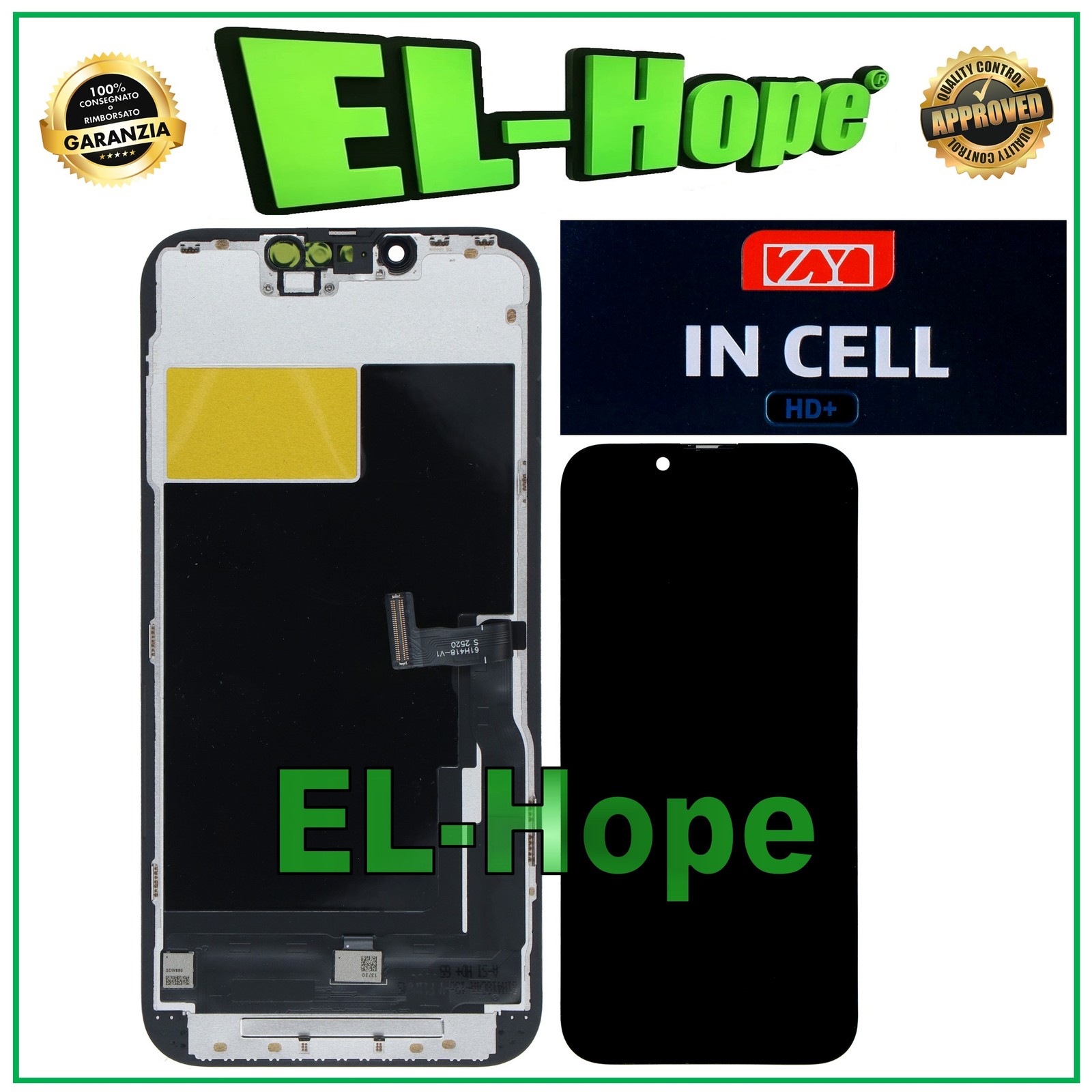 DISPLAY LCD ZY HD+ INCELL PER APPLE IPHONE 13 PRO TOUCH SCREEN SCHERMO